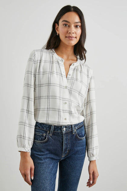 The Shirt by Rochelle Behrens Ivory Button Down Shirts for Women