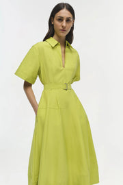 DEANNA S/S BELTED MIDI DRESS