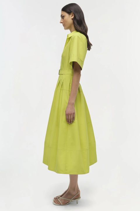 DEANNA S/S BELTED MIDI DRESS