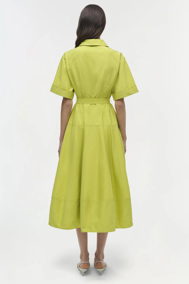 DEANNA S/S BELTED MIDI DRESS