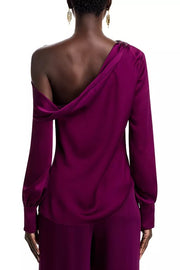 SYMONE L/S COWL NECK TOP