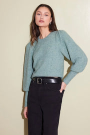 LIA SHIRRED SLV SWEATER