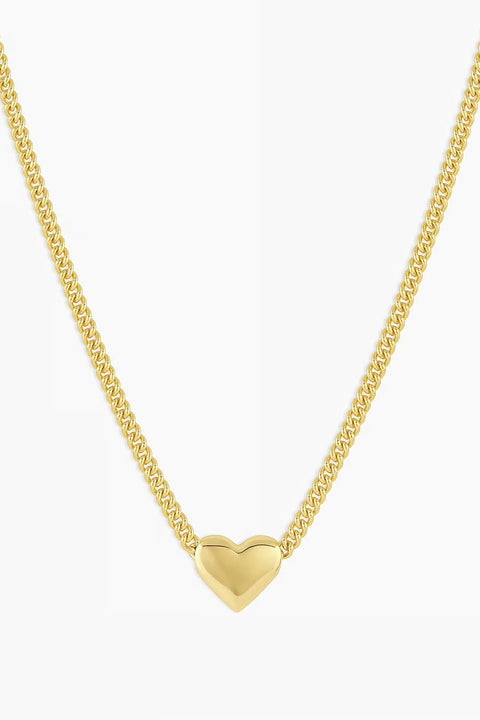 LOU HEART CHARM NECKLACE- GOLD