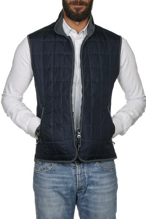 BASIC QUILTED VEST NVY