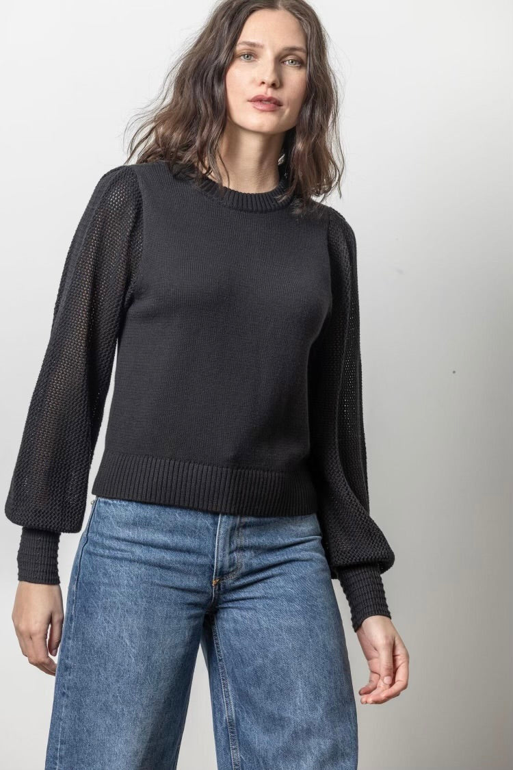 POINTELLE SLV CREWNECK SWEATER (PA2662)