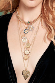 PROTECT PETITE EMBELLISHED SNAKE COIN NECKLACE- ADJ DELICATE CHAIN