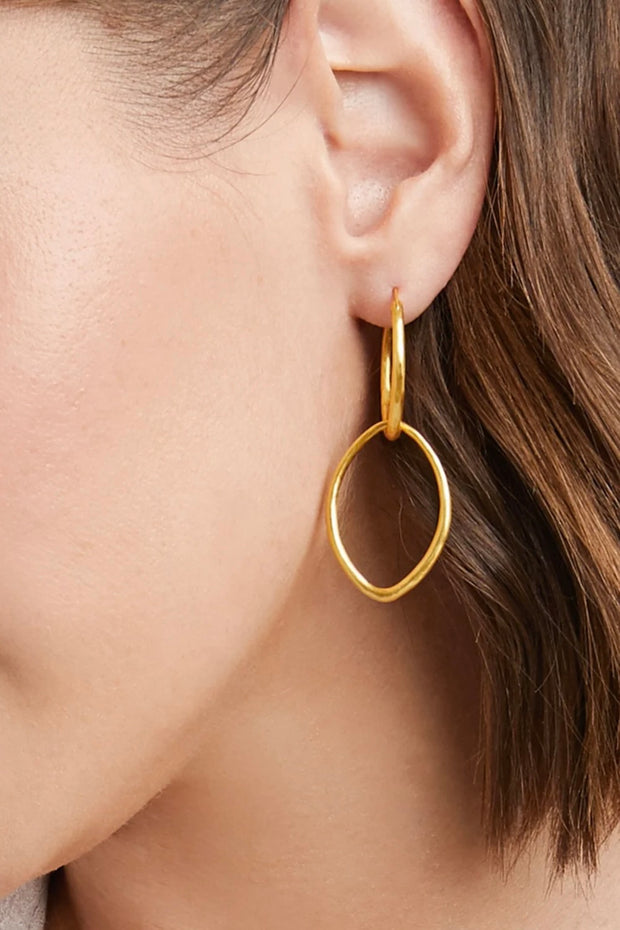 FLEUR DE LIS DOUBLE HOOP EARRING- GOLD