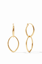 FLEUR DE LIS DOUBLE HOOP EARRING- GOLD