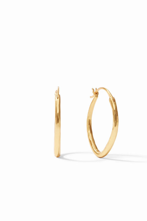 FLEUR DE LIS DOUBLE HOOP EARRING- GOLD