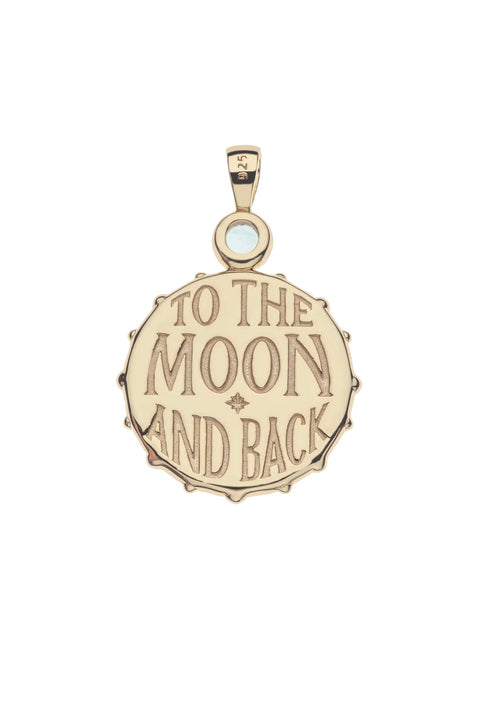 FOREVER WHT MOP MOON & BACK FACE NECKLACE- SATELLITE CHAIN