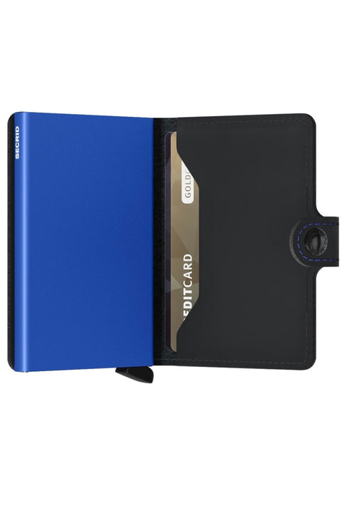 MINIWALLET MATTE BLACK/BLUE OS