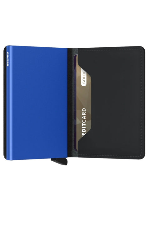 SLIMWALLET MATTE BLACK/BLUE OS