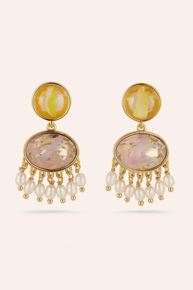 AZURA EARRINGS (E1396)- PINK/YLW