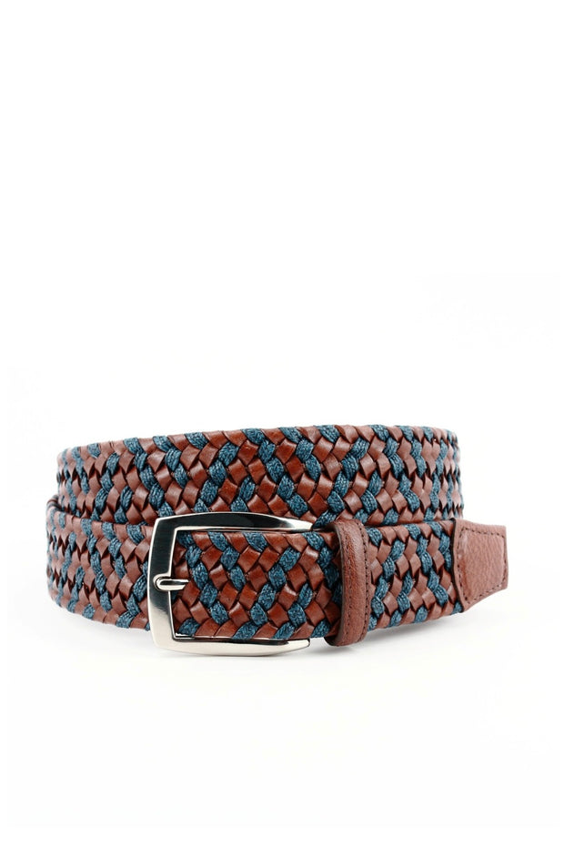 ITALIAN BRAIDED LEATHER & LINEN BELT (65200)