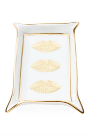 LIPS VALET TRAY-WHITE/GOLD