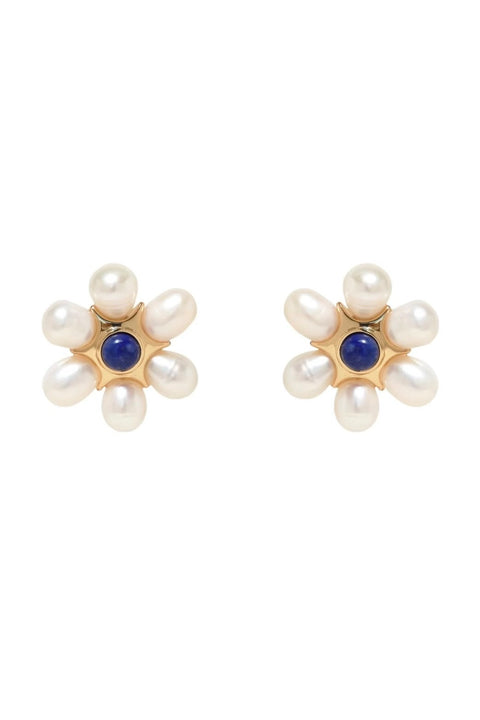 SAFI STUDS- WHT/BLUE