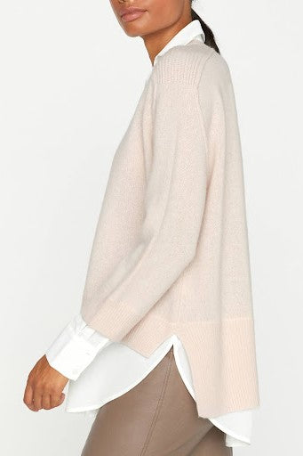 V-NECK LAYERED PULLOVER