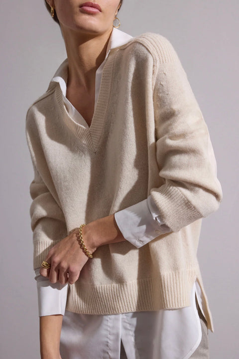 V-NECK LAYERED PULLOVER