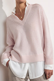 V-NECK LAYERED PULLOVER