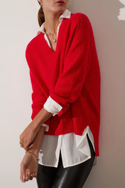 V-NECK LAYERED PULLOVER