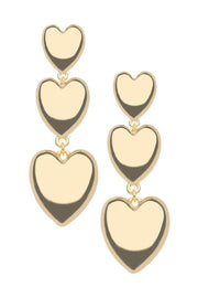 LOVE TENDER HEART DROP EARRINGS- GOLD