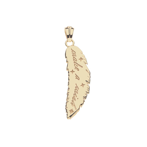 LUCKY FEATHER PENDANT- SATELLITE CHAIN