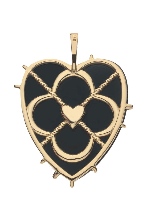 LOVE CARRY YOUR HEART ONYX PENDANT- DRAWN LINK CHAIN