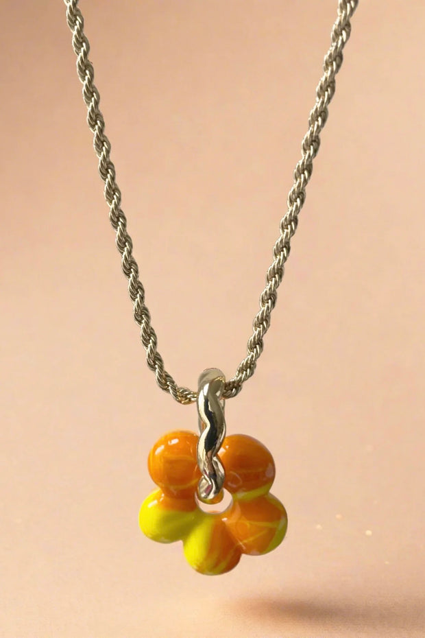 AYA NECKLACE- ORANGE/GLD