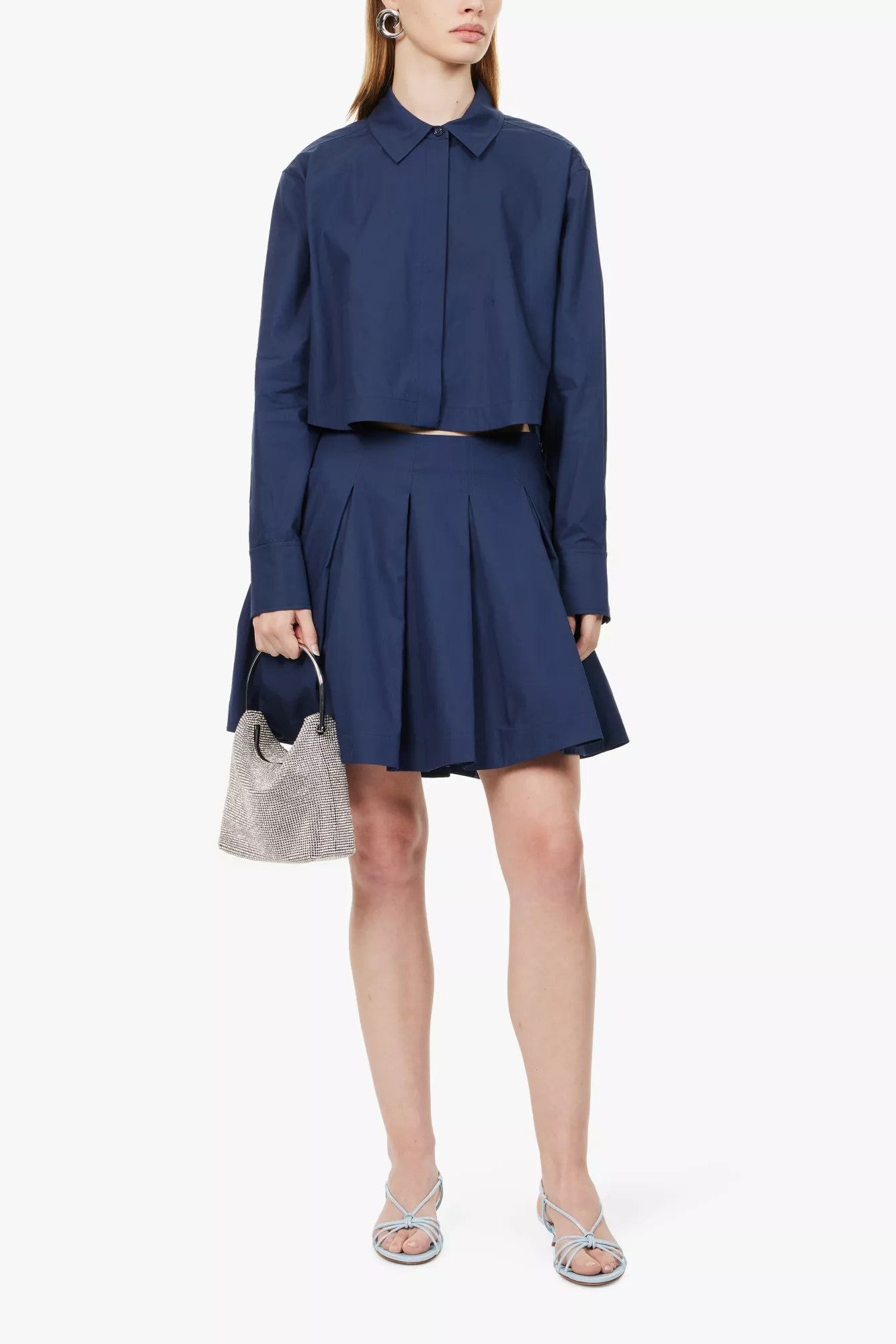 CALLAS L/S PLEATED MINI DRESS