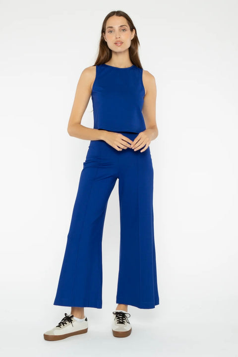 CROPPED PONTE KNIT WIDE LEG PANT