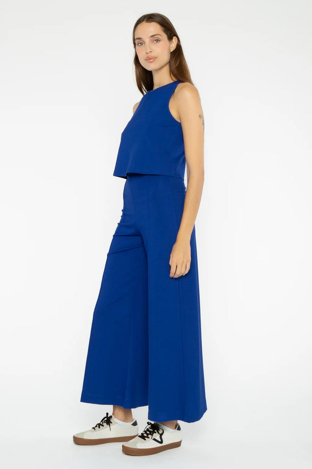 CROPPED PONTE KNIT WIDE LEG PANT