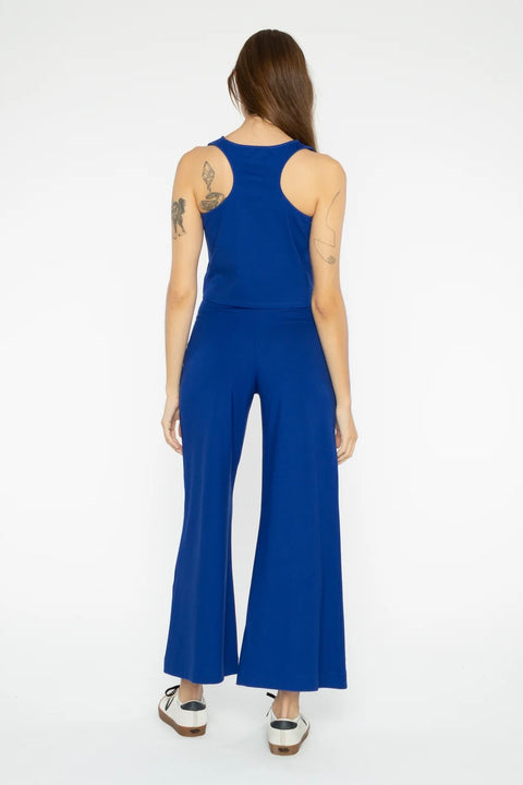 CROPPED PONTE KNIT WIDE LEG PANT