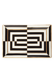 OP ART RECTANGLE TRAY-BLACK/WHITE