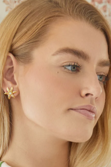 Ines Stud Earrings- GLD/CLEAR