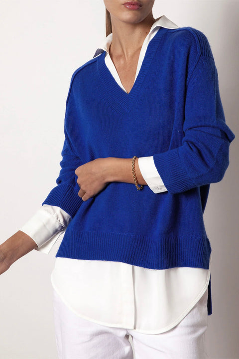 V-NECK LAYERED PULLOVER