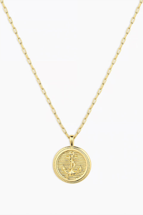 ANCHOR COIN NECKLACE- GLD