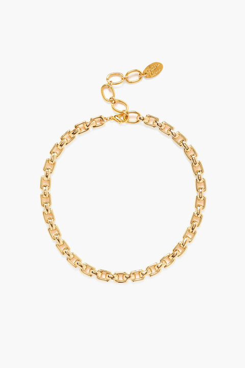 RECTANGLE CHAIN NECKLACE- GOLD (NGZ-15298)