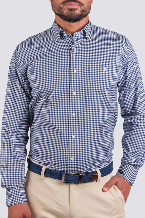 BARRETT GINGHAM SPORT SHIRT NVY