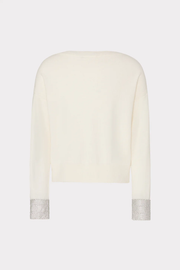 ILYSE CRYSTAL CUFF V-NECK SWEATER