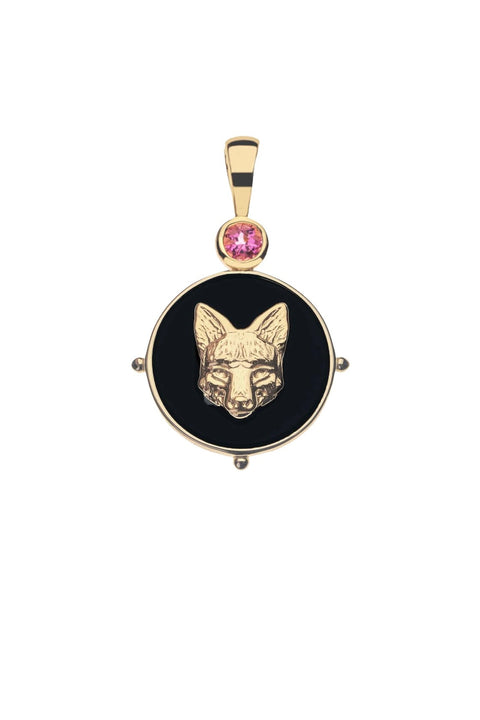 PROTECT ONYX FOX PENDANT NECKLACE- SATELLITE CHAIN