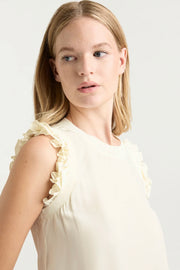 WOVEN RUFFLE LENORE TOP