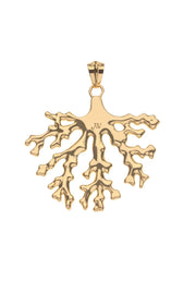 STRONG CORAL PENDANT- DRAWN LINK CHAIN