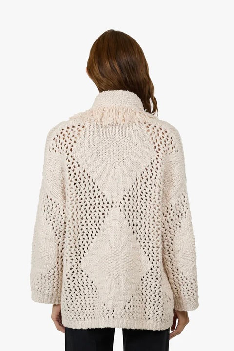 FRINGED SHAWL COLLAR JACKET