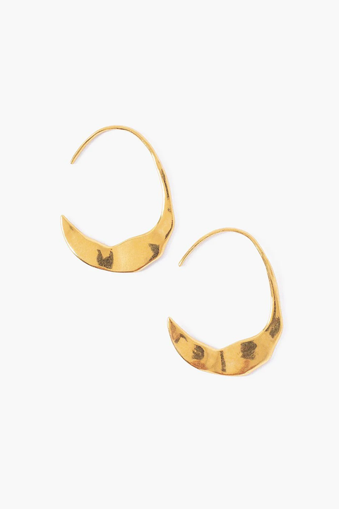 PETITE CRESCENT HOOP EARRINGS- GLD