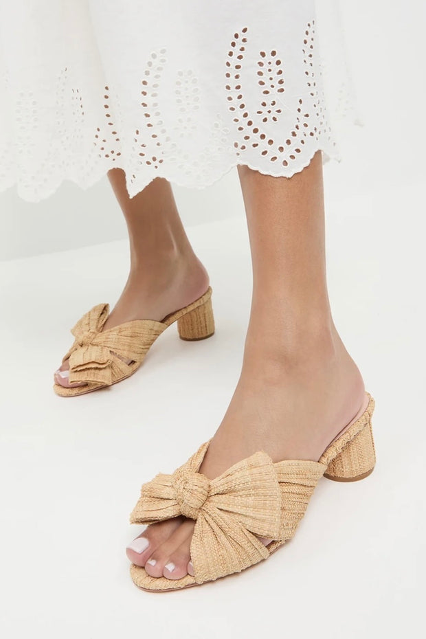 EMILIA PLEATED KNOT MULE NAT