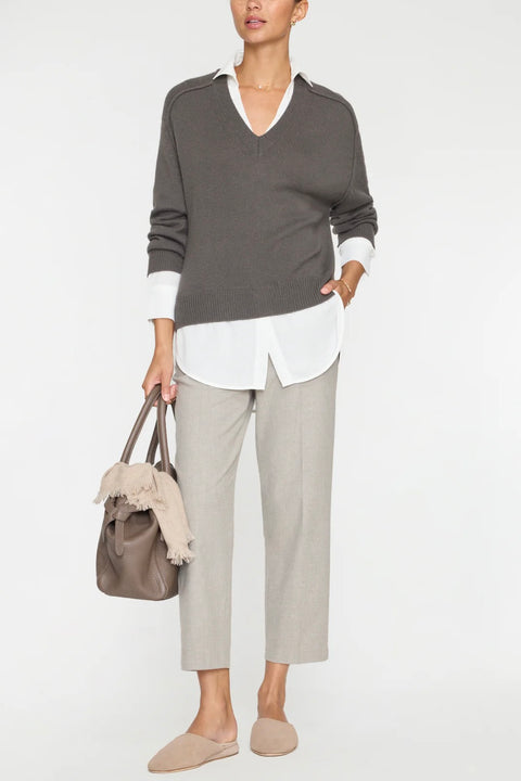 V-NECK LAYERED PULLOVER