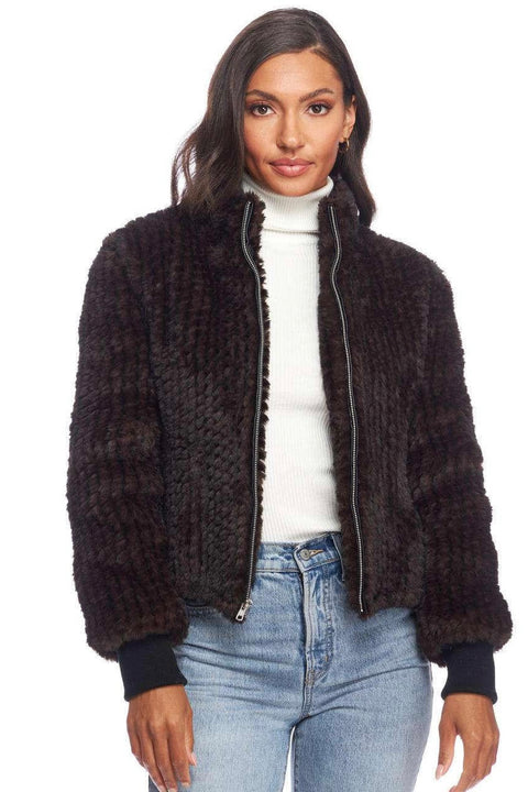 5TH AVE KNITTED FUR BOMBER