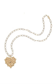 HOPE HEART PENDANT NECKLACE- DRAWN LINK CHAIN