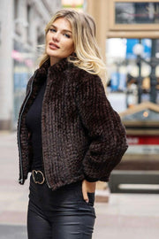 5TH AVE KNITTED FUR BOMBER