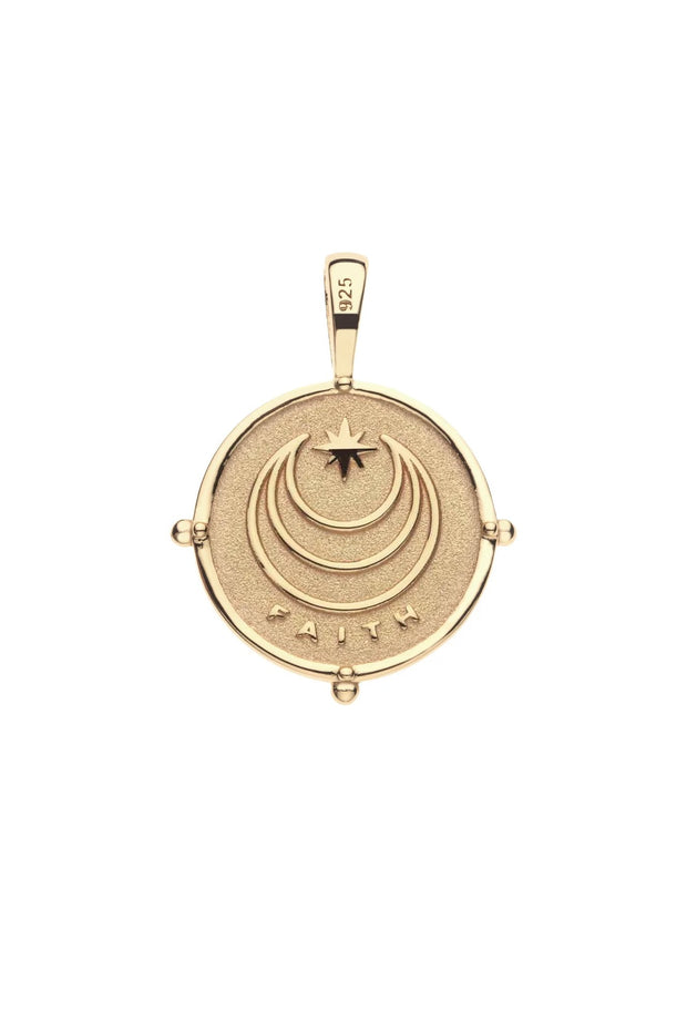 FAITH PETITE EMBELLISHED COIN NECKLACE- SATELLITE CHAIN